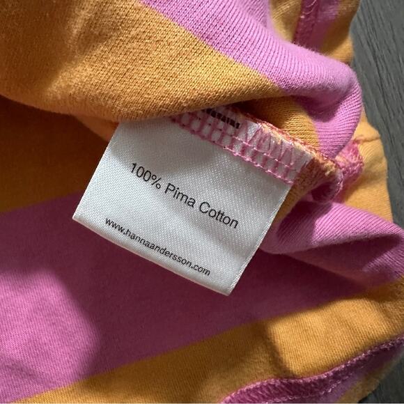 Hanna‎ Andersson Pink & Orange Striped Collared Sleeveless Dress Sz 120 (6-7) - Picture 4 of 5